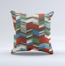 Choppy 3d Red Green Zigzag Pattern ink-Fuzed Decorative Throw Pillow