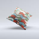 Choppy 3d Red Green Zigzag Pattern ink-Fuzed Decorative Throw Pillow