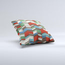 Choppy 3d Red Green Zigzag Pattern ink-Fuzed Decorative Throw Pillow