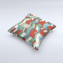 Choppy 3d Red Green Zigzag Pattern ink-Fuzed Decorative Throw Pillow