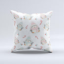 Christmas Suited Fat Penguins ink-Fuzed Decorative Throw Pillow