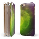 Circled Dark Absorbed Watercolor Texture iPhone 6/6s or 6/6s Plus 2-Piece Hybrid INK-Fuzed Case