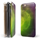 Circled Dark Absorbed Watercolor Texture iPhone 6/6s or 6/6s Plus 2-Piece Hybrid INK-Fuzed Case
