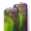 Circled Dark Absorbed Watercolor Texture iPhone 6/6s or 6/6s Plus 2-Piece Hybrid INK-Fuzed Case