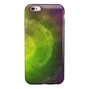 Circled Dark Absorbed Watercolor Texture iPhone 6/6s or 6/6s Plus 2-Piece Hybrid INK-Fuzed Case
