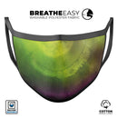 Circled Dark Absorbed Watercolor Texture - Made in USA Mouth Cover Unisex Anti-Dust Cotton Blend Reusable & Washable Face Mask with Adjustable Sizing for Adult or Child
