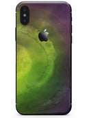 Circled Dark Absorbed Watercolor Texture - iPhone X Skin-Kit