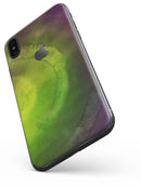 Circled Dark Absorbed Watercolor Texture - iPhone X Skin-Kit