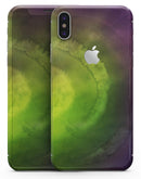 Circled Dark Absorbed Watercolor Texture - iPhone X Skin-Kit