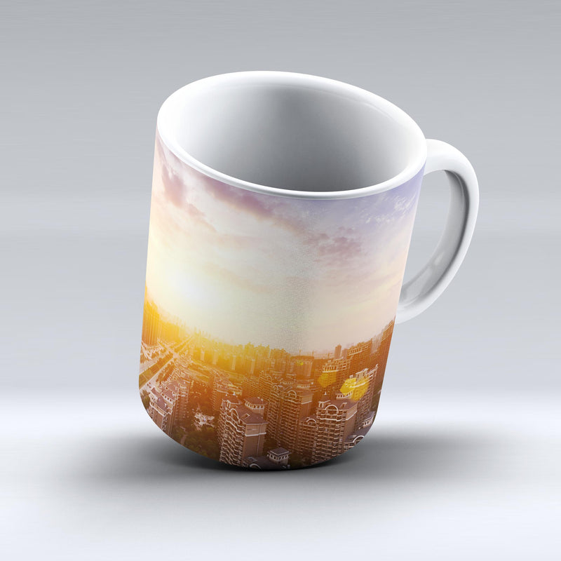 The-Cityscape-at-Sunset-ink-fuzed-Ceramic-Coffee-Mug