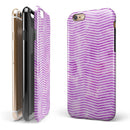 Clouded Purple Grunge Over White Chevron iPhone 6/6s or 6/6s Plus 2-Piece Hybrid INK-Fuzed Case