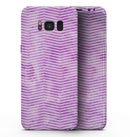 Clouded Purple Grunge Over White Chevron - Samsung Galaxy S8 Full-Body Skin Kit