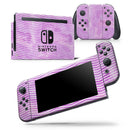 Clouded Purple Grunge Over White Chevron - Skin Wrap Decal for Nintendo Switch Lite Console & Dock - 3DS XL - 2DS - Pro - DSi - Wii - Joy-Con Gaming Controller