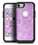 Clouded Purple Grunge Over White Chevron - iPhone 7 or 7 Plus Commuter Case Skin Kit