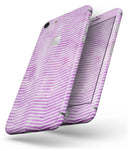 Clouded Purple Grunge Over White Chevron - Skin-kit for the iPhone 8 or 8 Plus
