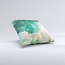 Cloudy Grunge Green Universe Ink-Fuzed Decorative Throw Pillow