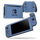 Cobalt Scratched Fabric Surface - Skin Wrap Decal for Nintendo Switch Lite Console & Dock - 3DS XL - 2DS - Pro - DSi - Wii - Joy-Con Gaming Controller