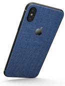 Cobalt Scratched Fabric Surface - iPhone X Skin-Kit