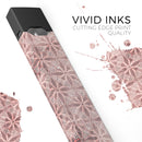 Cocoa and Light Pink Floral Cross Pattern - Premium Decal Protective Skin-Wrap Sticker compatible with the Juul Labs vaping device