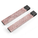 Cocoa and Light Pink Floral Cross Pattern - Premium Decal Protective Skin-Wrap Sticker compatible with the Juul Labs vaping device