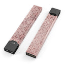 Cocoa and Light Pink Floral Cross Pattern - Premium Decal Protective Skin-Wrap Sticker compatible with the Juul Labs vaping device