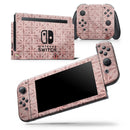 Cocoa and Light Pink Floral Cross Pattern - Vinyl Skin Wrap for Nintendo Switch 2, OLED, Lite, Pro Controller, Wii & Classic Handhelds