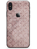Cocoa and Light Pink Floral Cross Pattern - iPhone X Skin-Kit