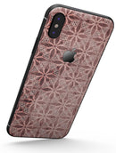 Cocoa and Light Pink Floral Cross Pattern - iPhone X Skin-Kit