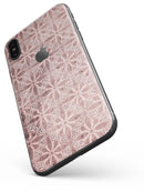 Cocoa and Light Pink Floral Cross Pattern - iPhone X Skin-Kit