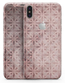 Cocoa and Light Pink Floral Cross Pattern - iPhone X Skin-Kit