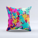 Collage of Colorful Stars Ink-Fuzed Decorative Throw Pillow