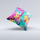 Collage of Colorful Stars Ink-Fuzed Decorative Throw Pillow