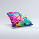 Collage of Colorful Stars Ink-Fuzed Decorative Throw Pillow