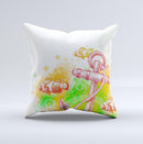 Color-Red Anchor Under The Sea ink-Fuzed Decorative Throw Pillow