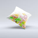 Color-Red Anchor Under The Sea ink-Fuzed Decorative Throw Pillow