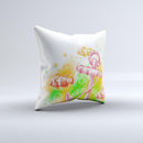 Color-Red Anchor Under The Sea ink-Fuzed Decorative Throw Pillow
