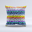 Color Striped Vector Leopard Print Ink-Fuzed Decorative Throw Pillow
