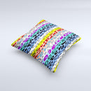 Color Striped Vector Leopard Print Ink-Fuzed Decorative Throw Pillow