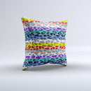 Color Striped Vector Leopard Print Ink-Fuzed Decorative Throw Pillow