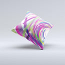 Color Strokes Ink-Fuzed Decorative Throw Pillow