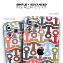 Color Vector Anchor Collage - Skin-Kit compatible with the Apple iPhone 13, 13 Pro Max, 13 Mini, 13 Pro, iPhone 12, iPhone 11 (All iPhones Available)