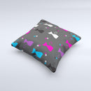 Color Vector Cats Ink-Fuzed Decorative Throw Pillow