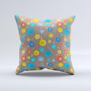 Colored Buttons and Needles Ink-Fuzed Decorative Throw Pillow