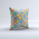 Colored Buttons and Needles Ink-Fuzed Decorative Throw Pillow