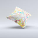 Colorful Abstract Plaid Intersect ink-Fuzed Decorative Throw Pillow
