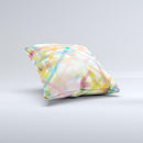 Colorful Abstract Plaid Intersect ink-Fuzed Decorative Throw Pillow
