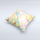 Colorful Abstract Plaid Intersect ink-Fuzed Decorative Throw Pillow