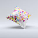 Colorful Abstract Stacked Triangles Ink-Fuzed Decorative Throw Pillow