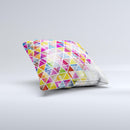 Colorful Abstract Stacked Triangles Ink-Fuzed Decorative Throw Pillow