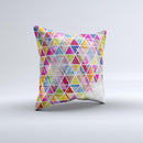Colorful Abstract Stacked Triangles Ink-Fuzed Decorative Throw Pillow